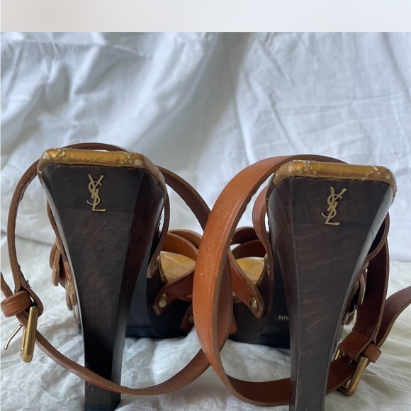 Yves Saint Laurent Women's Brown High Heel Sandals - Picture 3 of 5